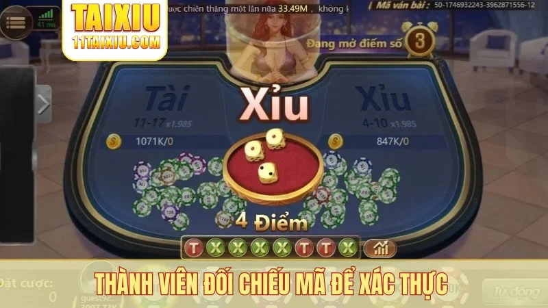 Thành viên đối chiếu mã để xác thực