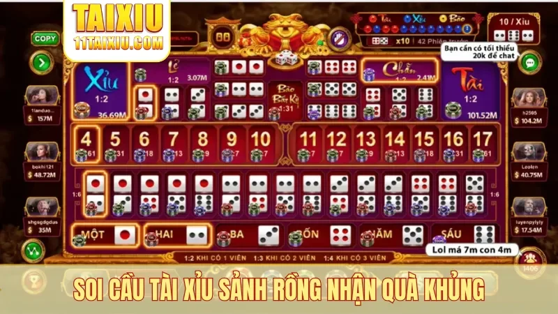 Soi cầu tài xỉu sảnh rồng nhận quà khủng